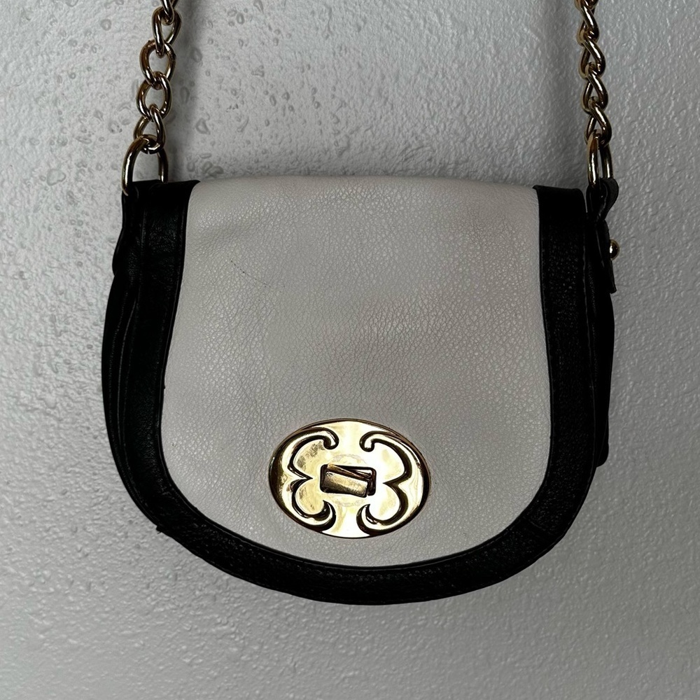 Emma Fox Leather Two Tone Saddle Cross-Body Bag